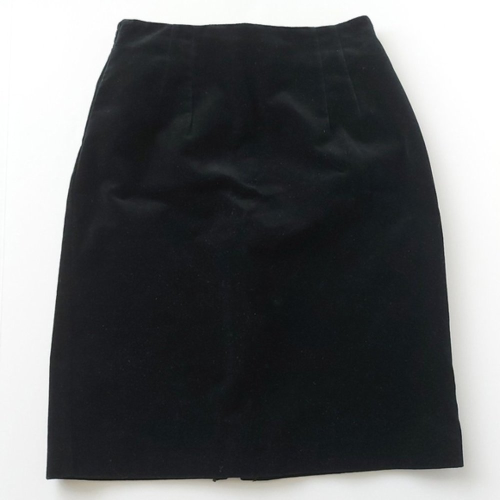 Beechers Brook Vintage 90's faux velvet pencil skirt size 4 black